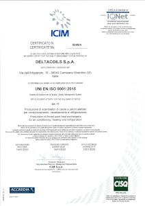 Certificate UNI EN ISO 9001:2015